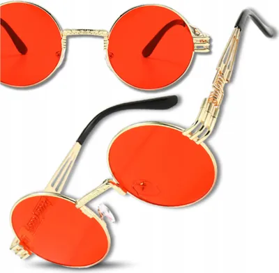 Produktbild von EDIBAZZAR | Lenonki große runde rote Punk-Sonnenbrille für Herren und Damen