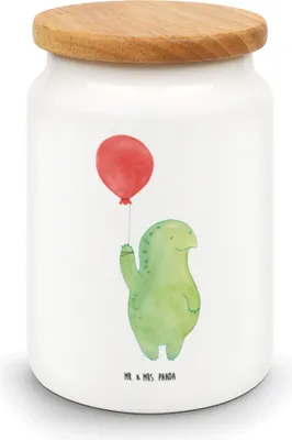 Produktbild von Mr. & Mrs. Panda Dose Schildkröte Luftballon - Weiß - Geschenk, vorratsbox, Jahrmarkt, zuckerdose, behälter, müslidose, Motivationsspruch, Keksdose, glücklich
