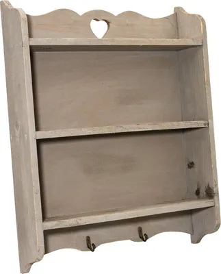 Produktbild von Wandregal für Kräuter - Schwebendes Küchenregal im Shabby Chic Stil - Holz und Metall - 2 Regale - 38,5 x 48 x 8 cm