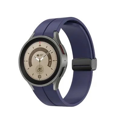 Produktbild von SYSTEM-S Armband 20 mm aus Silikon für Samsung Galaxy Watch 5 4 Smartwatch in Blau