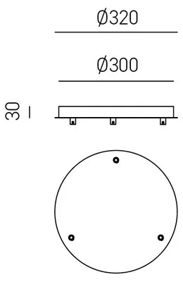Imagen del producto de Alice B, roseta redonda para techo, modelo T/3, para 3 puntos de luz, fabricada en metal color latón, con bloque de terminales y conexiones para cables. – Componentes Gea Luce