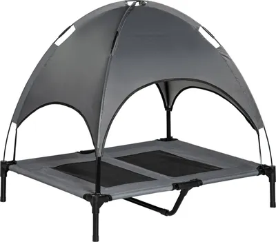 Produktbild von Hundebett Baldachin Atmungsaktiv Taftstoff Grau 92X76X90Cm