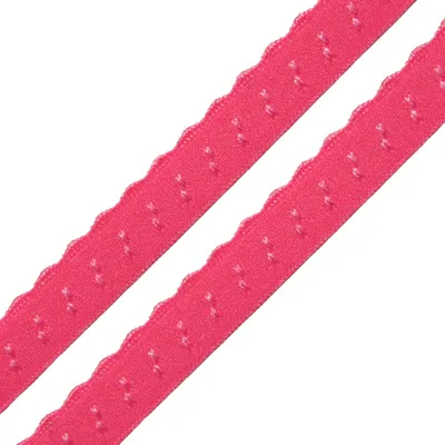 Wäschegummi Faltgummi Ziergummi 10mm Dessous-Gummi Faltgummi ab 1m elastisches Einfassband Saumband pink