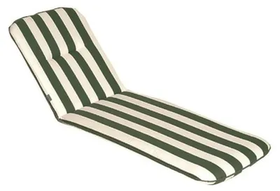 Image de JARDIN PRIVE - Transat Wende avec coussin - 184 x 59 x 5,5 cm - Vert/Blanc, rayé