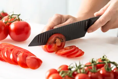 Image de Klarstein Couteau Cuisine, Lot 6 Couteau de Cuisine Professionnel avec Bloc, Set Couteaux et Ustensiles de Cuisine en Acier Allié, Blocs Support avec Couteaux Professionnelle, Résistants Rayures