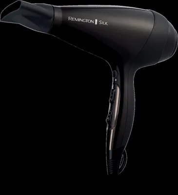 Produktbild von REMINGTON AC9095 Silk Haartrockner (Seidenprotein-Keramikring, Ionenpflege, Langlebiger AC-Motor, 3 Heiz- und 2 separate Gebläsestufen, Turbofunktion, Kaltstufe, Diffusor, Stylingdüse, superschmale Stylingdüse, Aufhängeöse, 2.400 Watt, Schwarz)