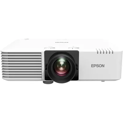 A white Epson projector is shown against a white background.