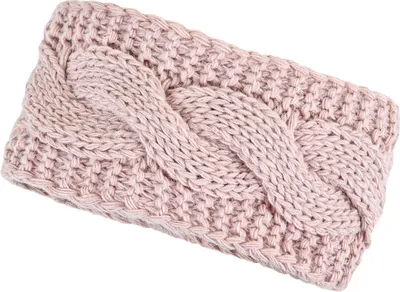 Produktbild von warmes Damen Strick-Stirnband Fleece Futter Zopfmuster Ohrenschutz Haarband Knite Headband Neverless® rosa unisize