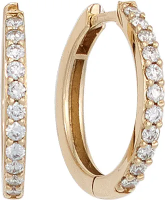 Produktbild von JOBO Creolen 585 Gold Gelbgold 22 Diamanten Brillanten Ohrringe Klappmechanik