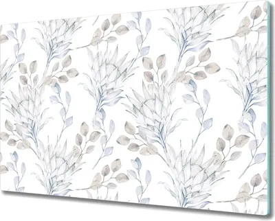 Produktbild von Glas Schneidebrett Herdabdeckplatten Schneideplatten - 80x52 cm - Aquarell Blumen