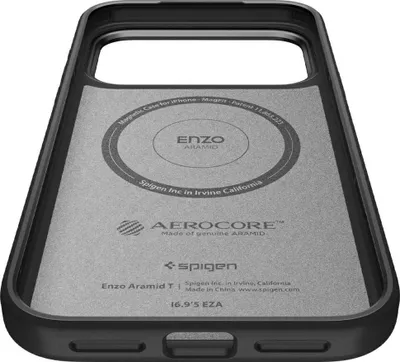 Obrázok produktu pre Spigen Enzo Aramid T (MagFit), Ochranný obal, Apple, iPhone 17 Pro, 16 cm (6.3"), Čierna