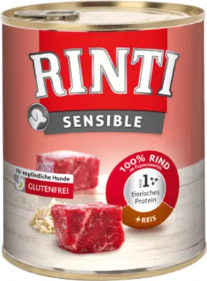 Zdjęcie produktu dla RINTI Sensible, Dorosły, Wołowina, Ryż, 8 kg, Bez soi