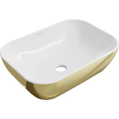 Zdjęcie produktu dla Mexen Rita umywalka nablatowa 45 x 32 cm, biała/złota - 21084506