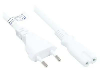 Imagen del producto de Good Connections P0370-W018 Good Connections Euro-Netzkabel an C7/Euro 8 Bu. weiß 1,8m
