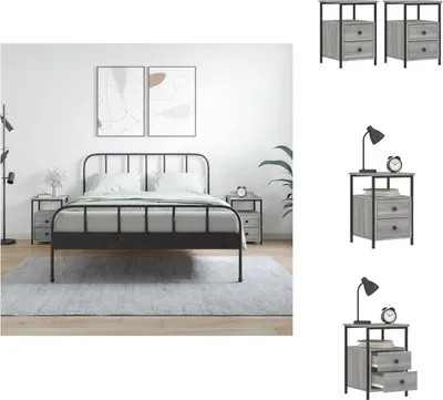 Produktbild von vidaXL Nachttische 2 Stk. Grau Sonoma 34x35,5x50 cm Holzwerkstoff -  Nachttische