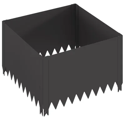 Image de vidaXL Bordure de jardin, 60 x 60 x 35 cm, acier, noir