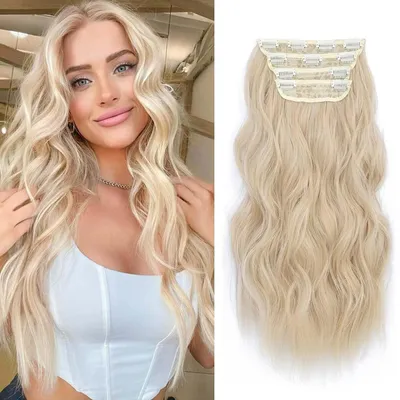 Imagen del producto de Extensiones de cabello de 50 cm, con ondas, juego de 4 piezas