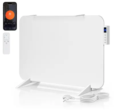 Produktbild von Vigevee Infrarotheizung 450W Weiß, Heizpaneel Badheizung WLAN App Thermostat Fernbedienung mit Handtuchhalter