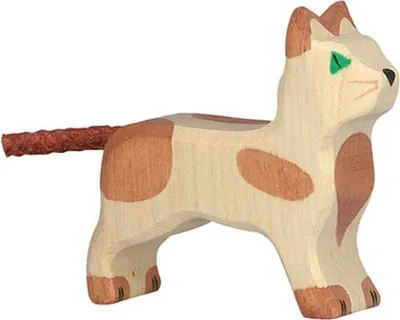 Produktbild von HOLZTIGER Katze aus Holz - stehend, klein