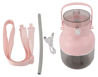 Obrázek produktu pro Přenosný mixér 500 ml USB dobíjecí bezdrátový mini elektrický odšťavňovač se slámkou, růžový