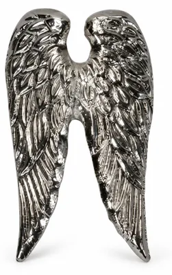 Produktbild von Kerzenpin Engelsflügel 4,5x2xH7cm Silberfarben Aluminium Kerzenschmuck, KI-generiertes Bild