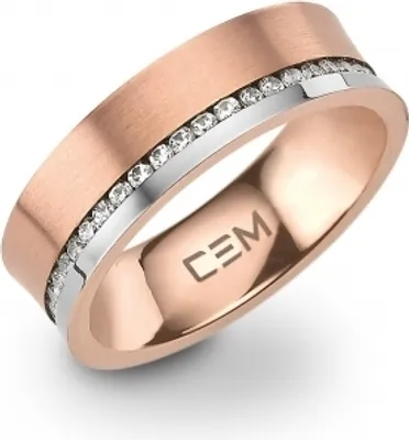 Produktbild von Titan Ring CT6-156, Silber & Roségold, Zirkonia Mehrsteiner, Größe 52 (16,5mm)