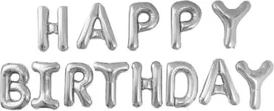 Produktbild von Folienballon Happy Birthday Girlande, silber, ca. 40 cm