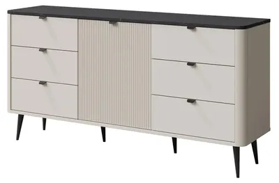 Immagine prodotto di Credenza Marly cassettiera 160x40x82cm colore selezionabile 1 anta cashmere / pietra grigia