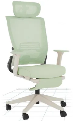Obrázek produktu pro Ergonomická kancelářská židle s podnožkou OS1GN, 2D opěrka hlavy, zelená