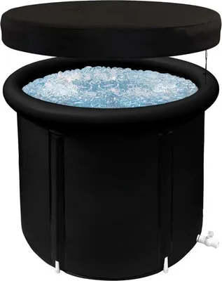 Image de Bain de glace 320 L noir avec housse de protection
