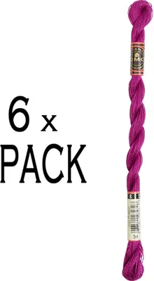 Image de 6 pelotes de fil DMC Parel, coton, taille 8, 25 mètres, référence 115AR/8-34