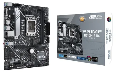 Produktbild von Asus 90Mb19P0-M0Eayc Prime H610M-A D4-Csm//Lga1700,H610,Usb3.2 Gen 2,Dual M.2,Mb