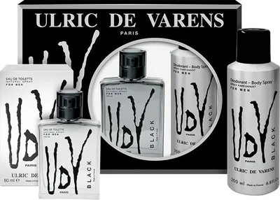 Zdjęcie produktu dla Ulric de Varens UDV Black, Mężczyźni, 1 szt., Woda toaletowa, 100 ml, Spray, 2 szt.