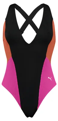 Produktbild von Puma Damen Badeanzug Schwimmen Plunge Swimsuit Black Combo