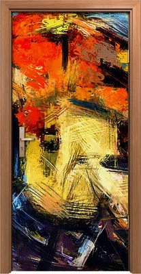 Produktbild von Türposter 90x200 cm Türaufkleber Türtapete Türfolie Klebefolie Abstrakt psychedelisch