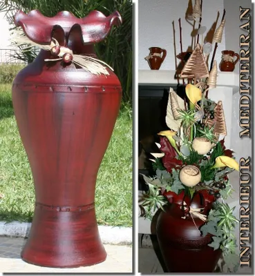 Produktbild von BODENVASE "CORTADO" - Größe: ca.60 CM Bordeaux / Weinrot