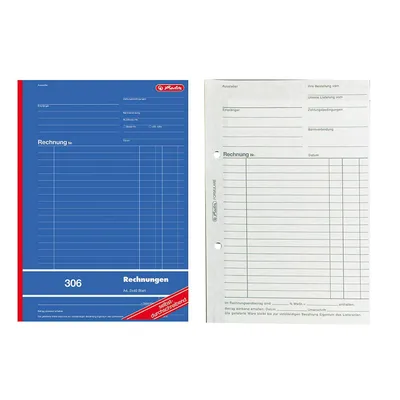 Immagine prodotto di libro dei moduli herlitz "Fattura 306", DIN A4, 2 x 40 fogli