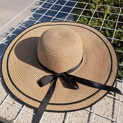 Produktbild von Damen Sonnenhüte UPF 50+ Strandhut Strohhut mit breiter Krempe