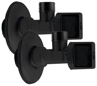 Produktbild von Aqualine Eck-Kugelventil 1/2"x3/8“, Paar, Schwarz matt