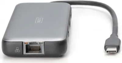 Produktbild von DIGITUS Docking USB-C->HDMI,USB3.0,RJ45,SD,MicroSD,CPD Alu s