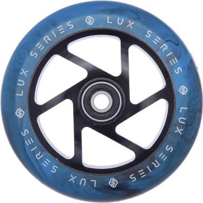 Image de Roue pour trottinette Lux Pro, modèle Striker, 110 mm, noire/bleue, taille 110