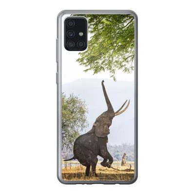 Produktbild von MuchoWow® Handyhülle Schutzhülle Hülle für Samsung Galaxy A52 5G Elefant - Baum - Blätter Silikon Softcase Handy Hülle - Umschlag