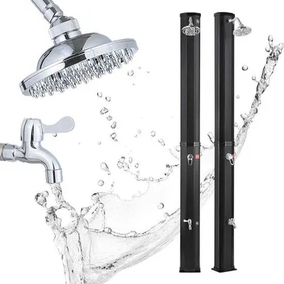 Productafbeelding van Zonnedouche - Buitendouche Tuindouche - Buiten Afkoelen - Op Zonne-energie - 35 Liter Tank - Zwart