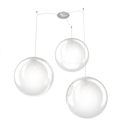 Obrázek produktu pro Závěsné svítidlo Contemp Glitter Metal Chrome Glass Blown Transp 3 světla E27 40Cm