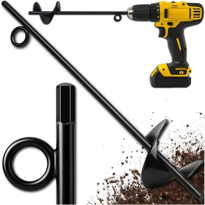 Obrázok produktu pre Špirálový zemný kotviaci kolík 38 cm, oceľový, na stany, plachty a záhradu