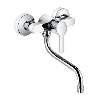 Produktbild von KLUDI LOGO NEO Spültisch-Wand-Einhebelmischer, geschlossener Hebel, Wandmontage, Auslauf 200mm, chrom, 379240575