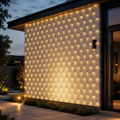 240er LED-Lichternetz Weihnachtsbeleuchtung warmweiß Lichterkette Außen grün