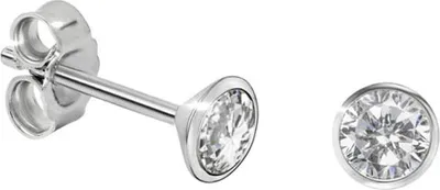 Produktbild von Solitär Ohrstecker Silber 925 Ohrringe mit Zirkonia 3.5 mm