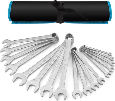 Image de Jeu de clés mixtes 17 pièces SW 6-22mm Acier au chrome-vanadium DIN 3113