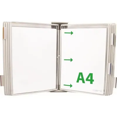 Produktbild von tarifold Wand-Sichttafelsystem 427102 DIN A4 weiß mit 10 St. Sichttafeln, 1 St.